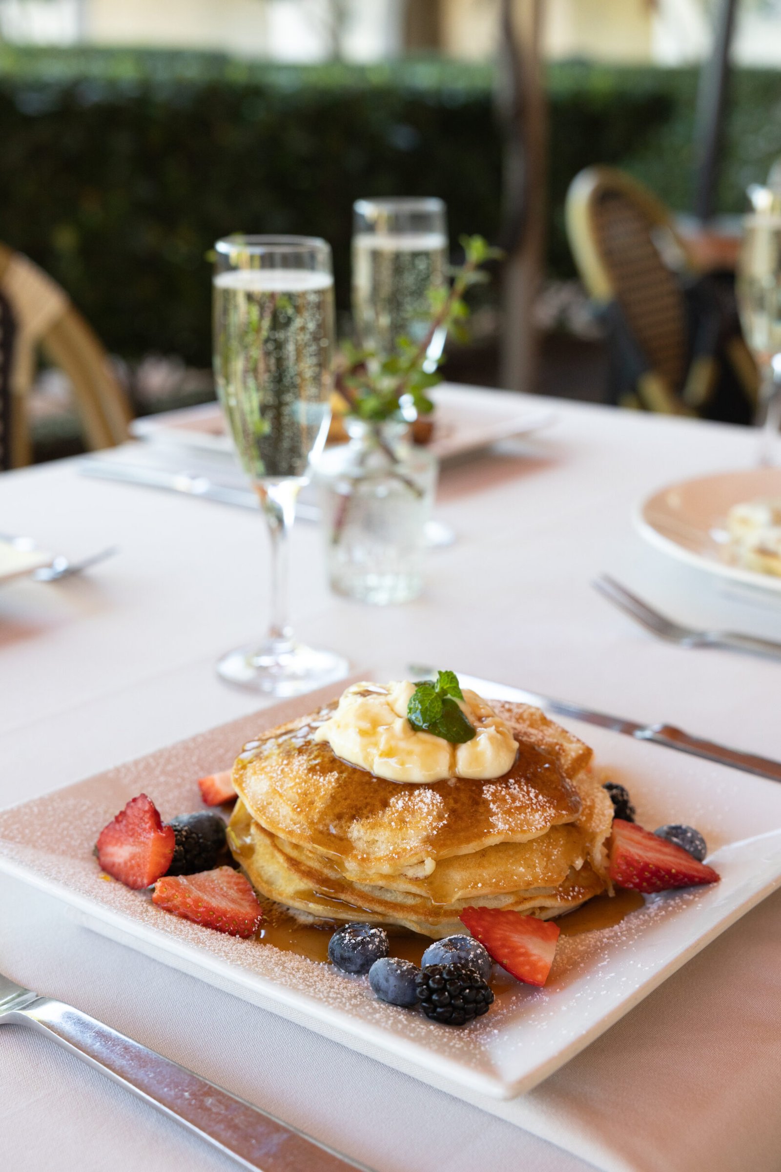 Olive Oil Lemon Ricotta Pancakes at Bouquet Restaurant